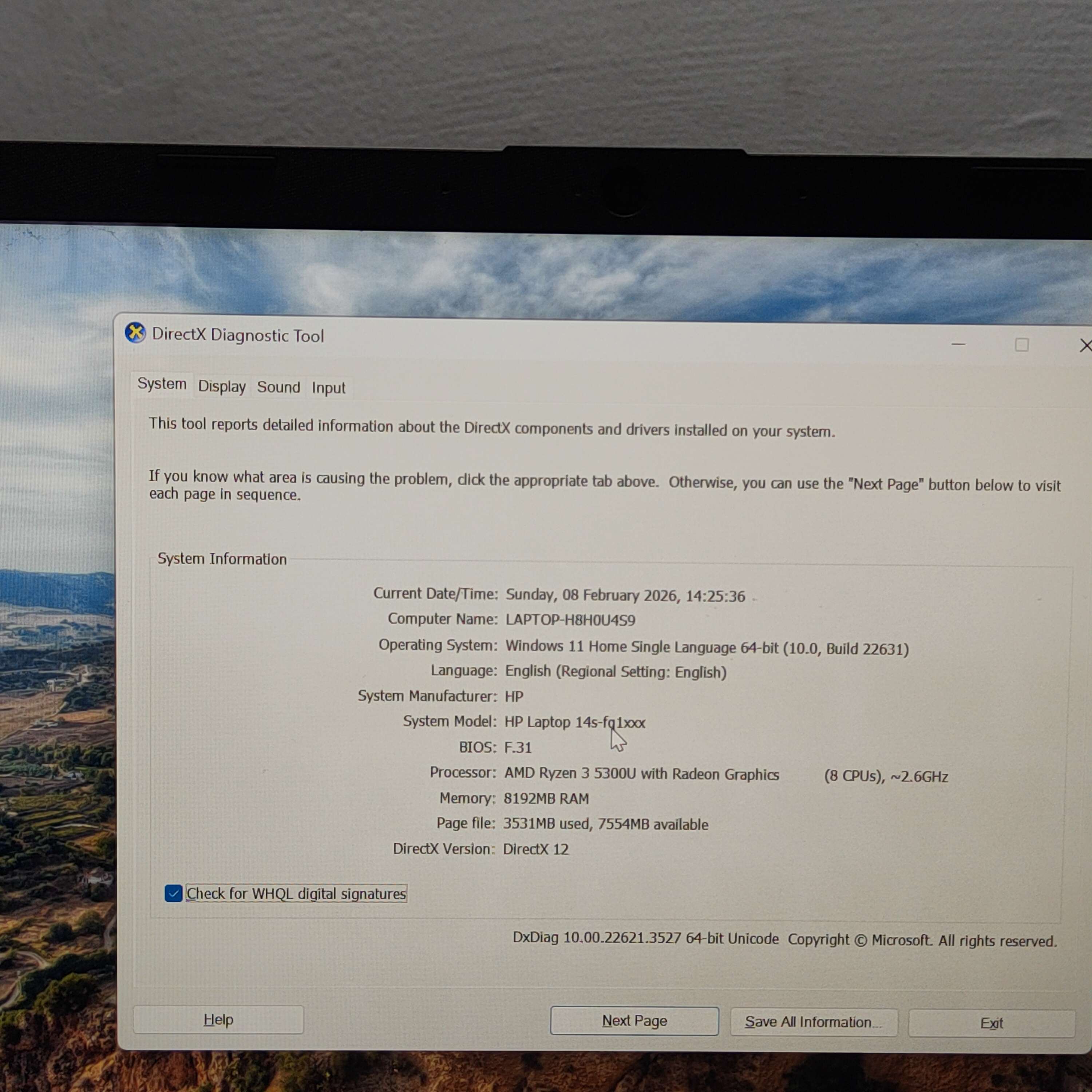HP 14s AMD Ryzen 3 5300U Ram 8 SSD 512 Gb 14s-fq1011AU