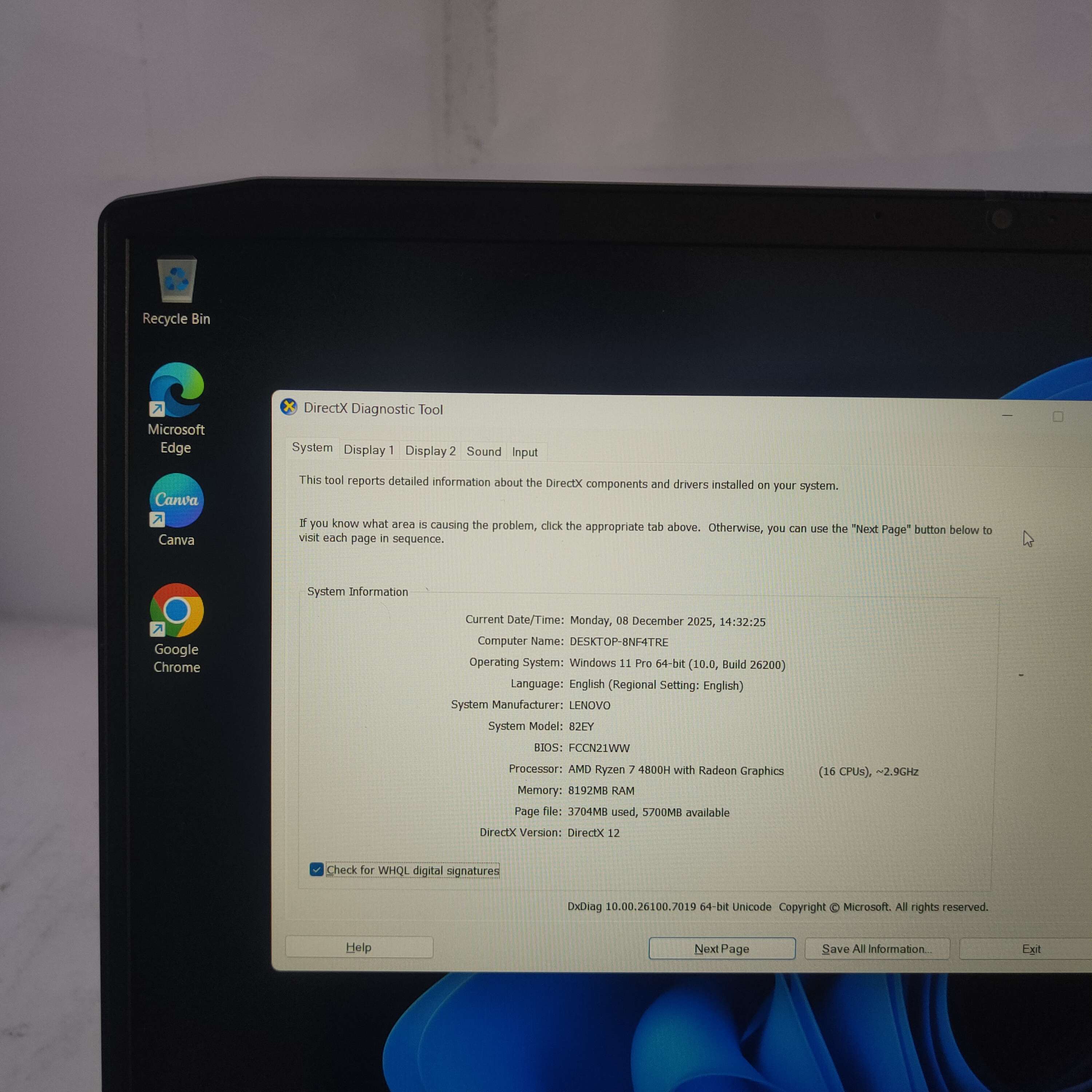 Lenovo Ideapad Gaming 3 - Nvidida GTX 1650 TI AMD Ryzen 7 4800H